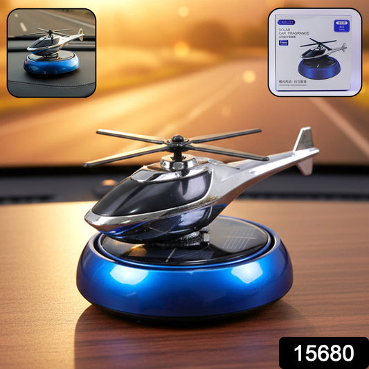 Close-up view of the solar powered helicopter air freshener diffuser