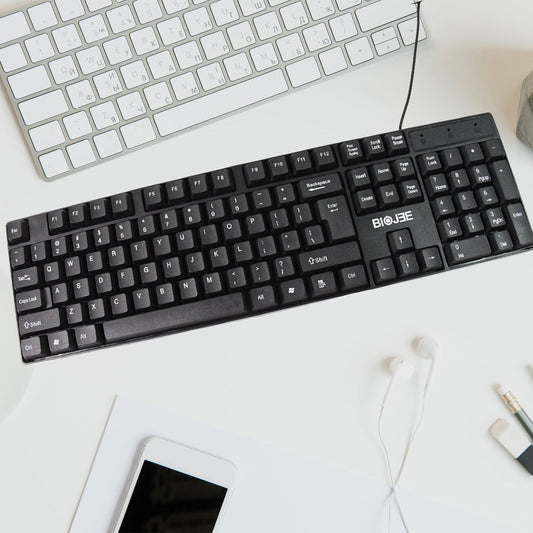 Compshop Wired USB Keyboard in its retail packaging, ready for delivery.