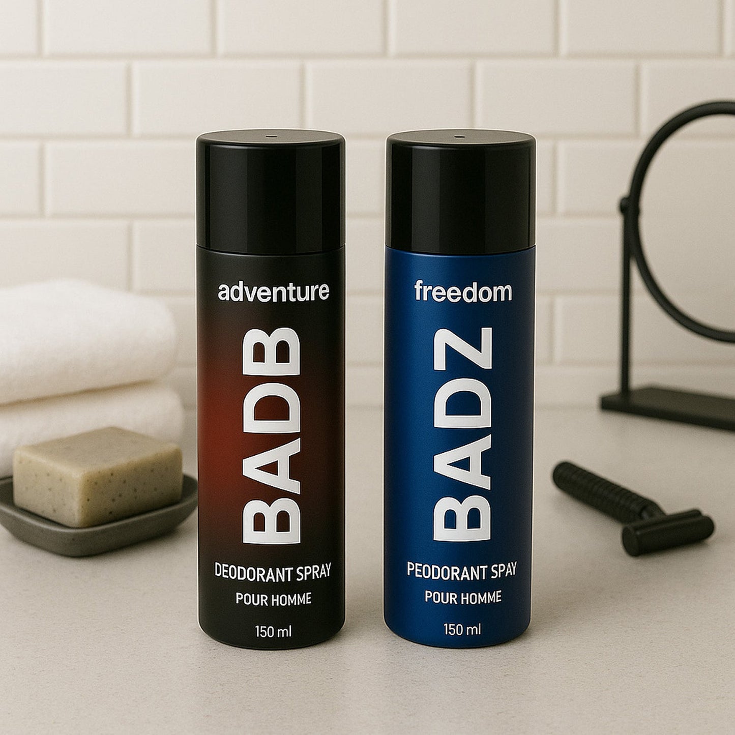 Menâs deodorant body spray 150ml metal can with Adventure Freedom scent