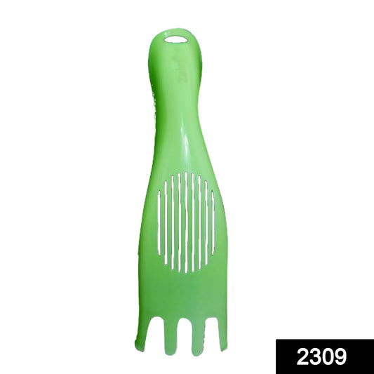 Ergonomic rice strainer spoon in white, ideal for daily kitchen use.