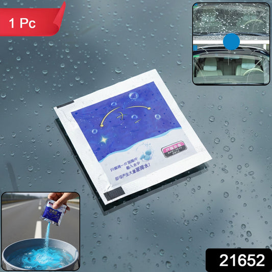 Rainproof solution for cars with windshield cleaning detergent powder