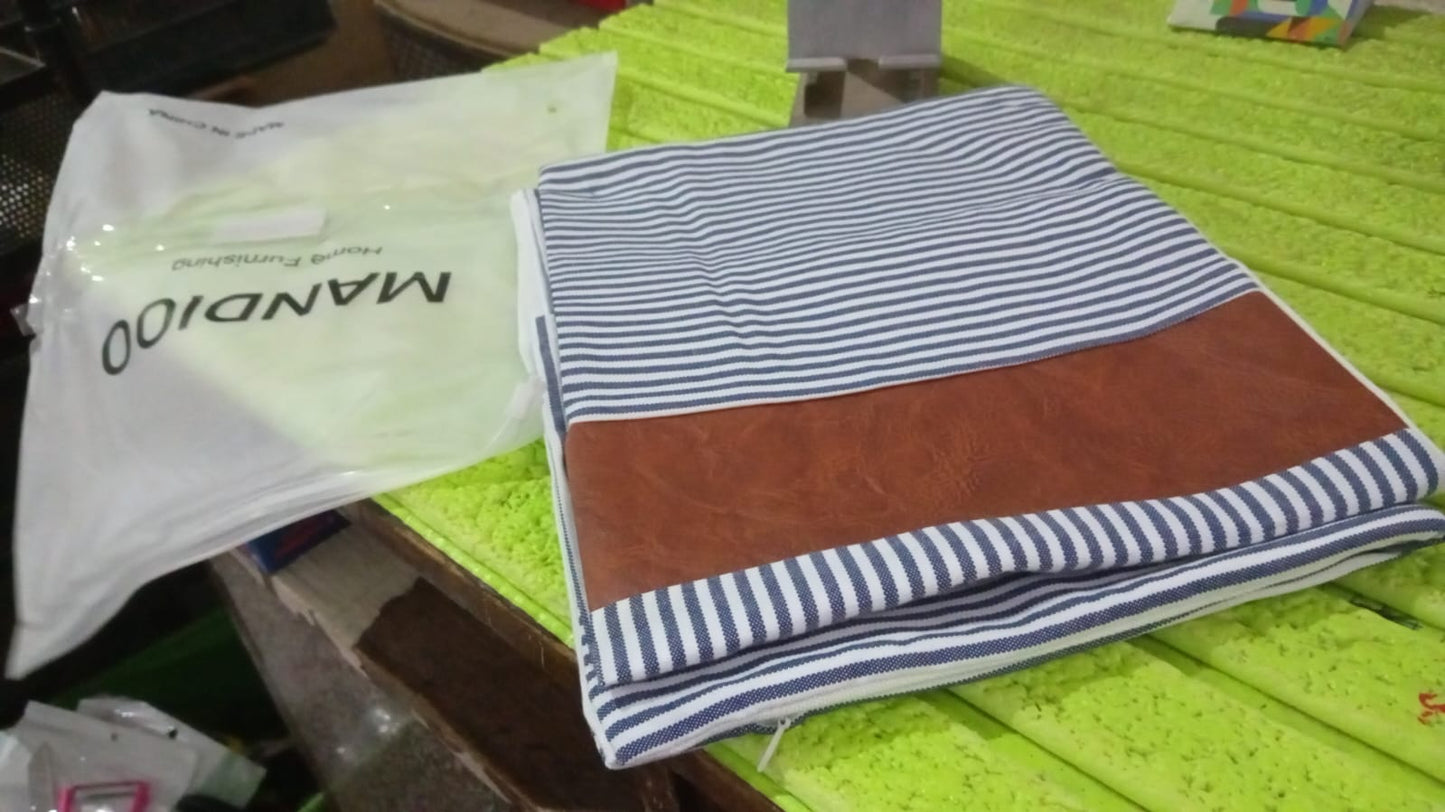 Pillow Covers, leather & cotton Cushion Covers (20 Ã 20 Inch / 1 Pair / 2 Pc)