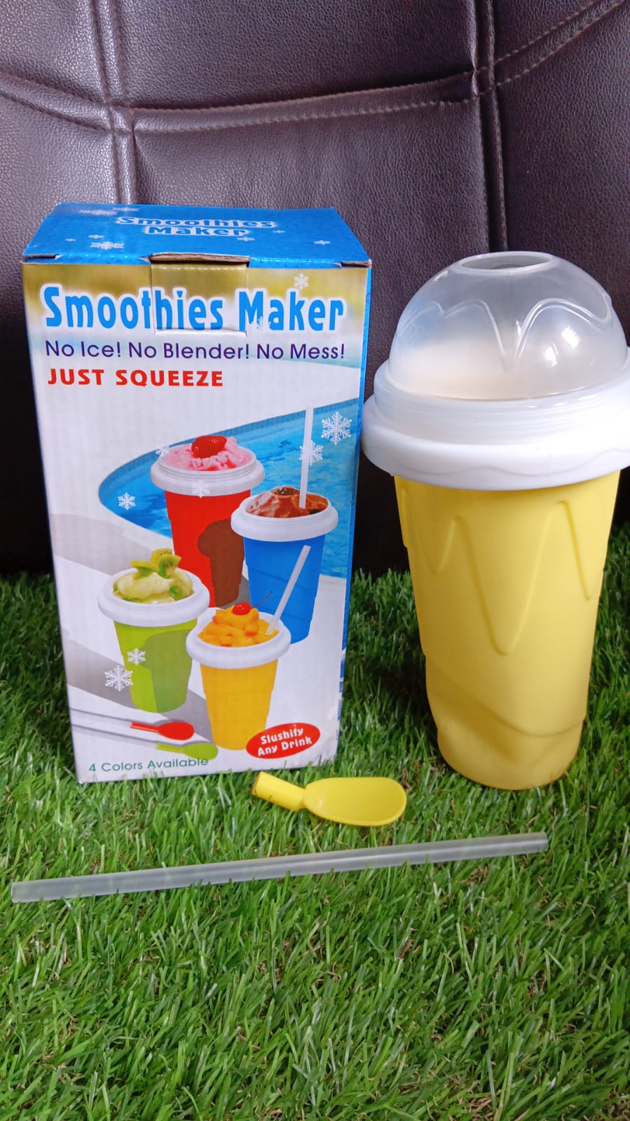 Magic Quick Frozen Smoothies Maker Cup ? Double Layer Slushy Squeeze Cup (1 Pc)