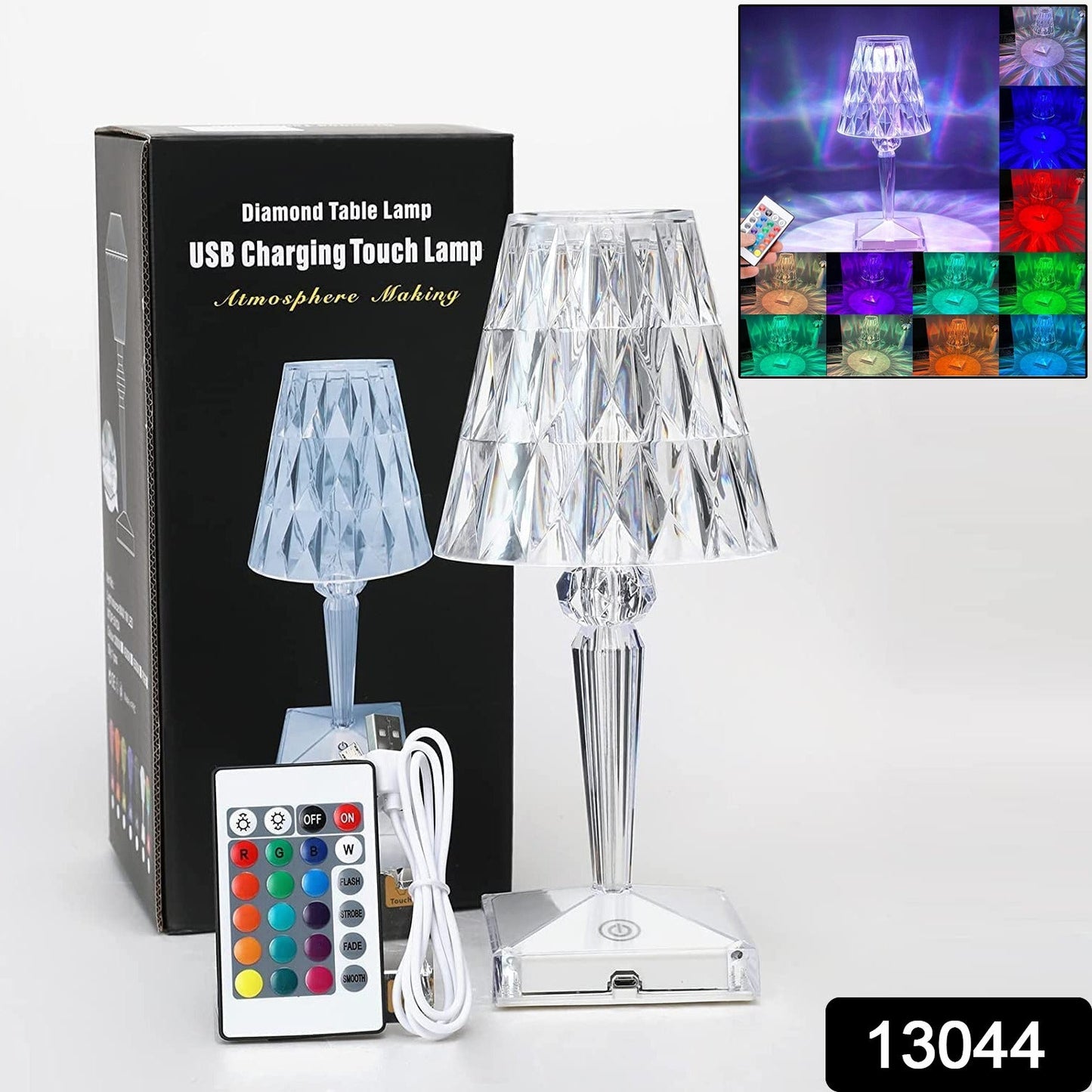 Crystal Diamond LED Table Lamp with 16 Colors ? Bedroom Decor