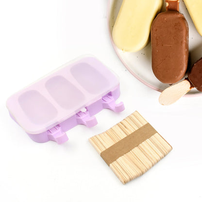Silicone Sicle Molds ? DIY Ice Pops with Lids & 50 Sticks