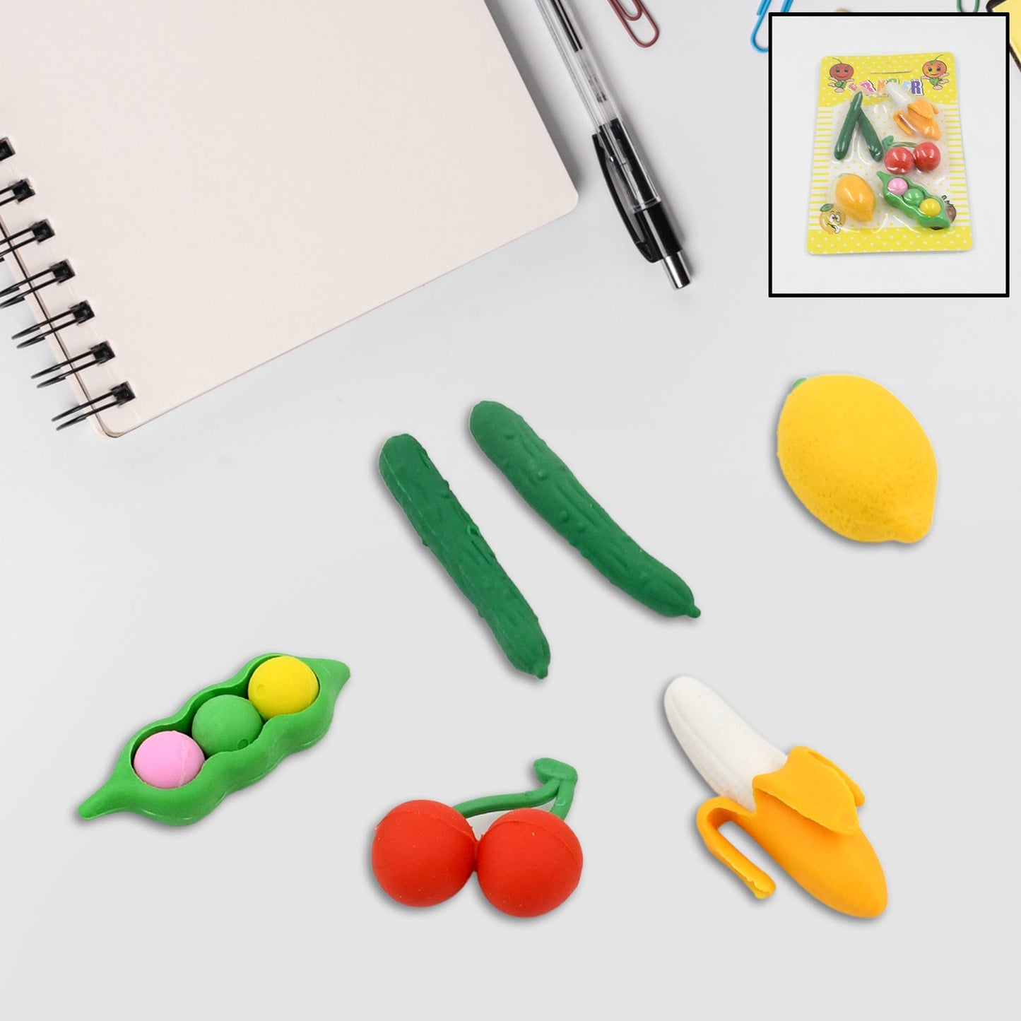 3D Mix Design Fancy & Colorful Erasers ? Novelty Set for Kids & School Prize (1 Set)