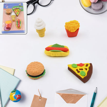 3D Food Fancy Colorful Erasers ? Cute Novelty Eraser Set for Kids (1 Set)