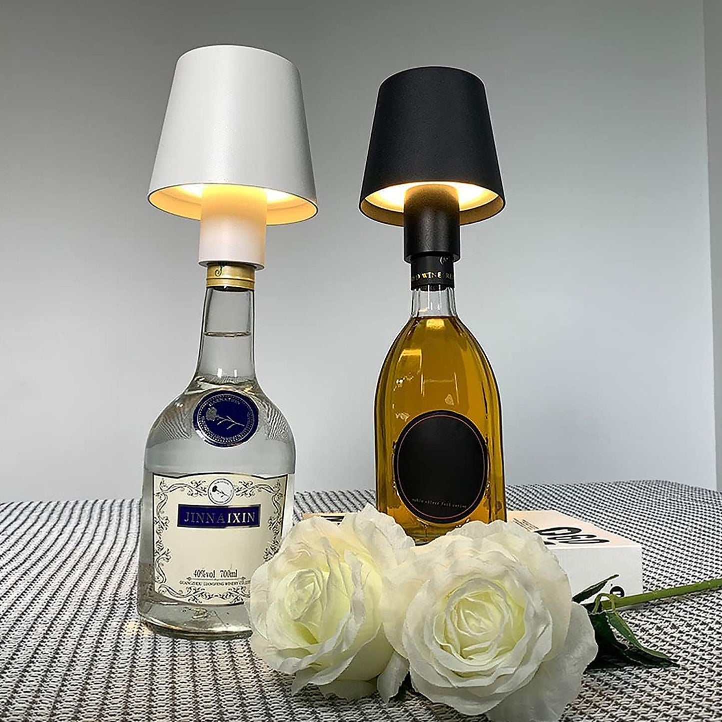 USB Rechargeable LED Bottle Lamp ? 3-Color Dimmable Wireless Table Light (1 Pc)