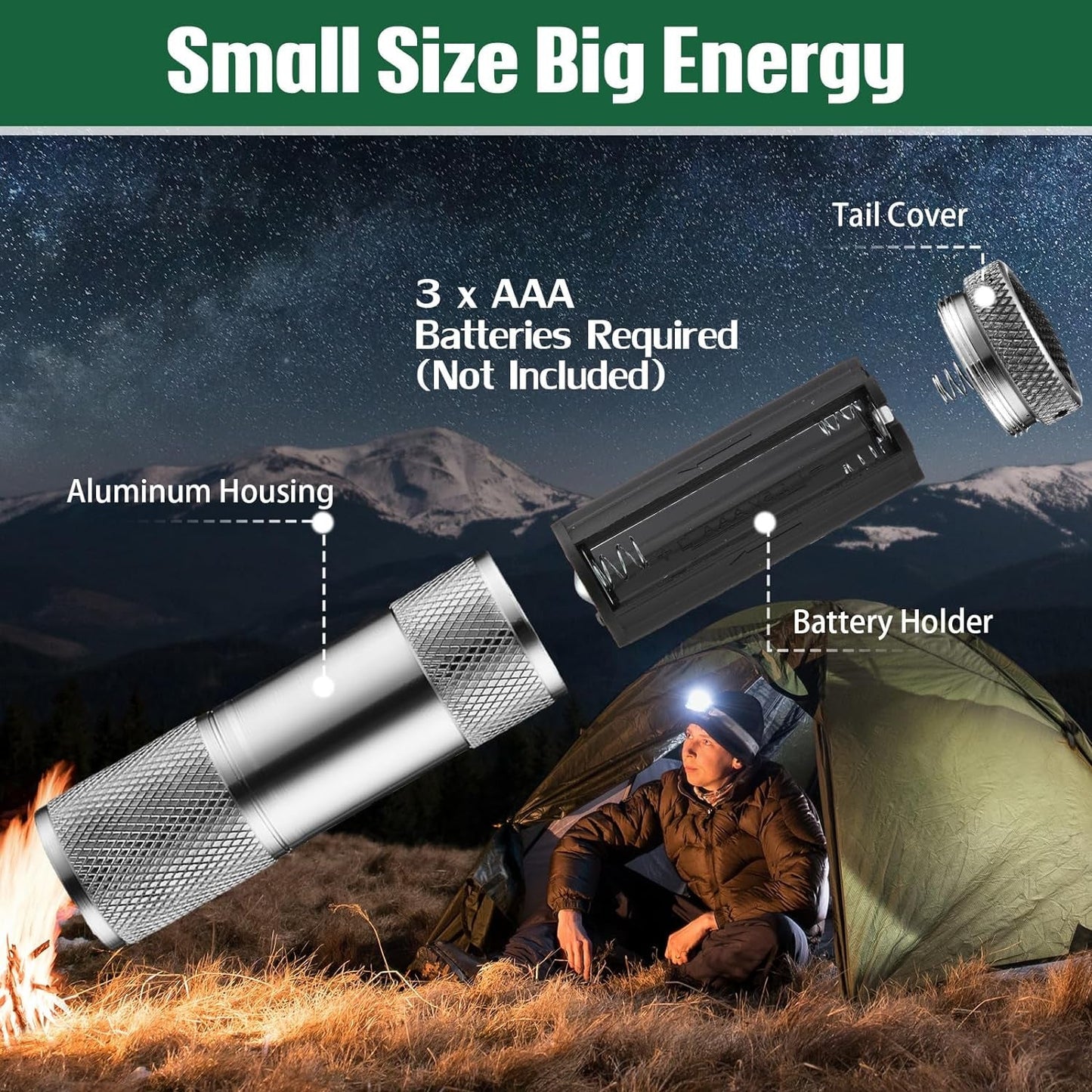 Portable Mini Torch ? 9 LED Pocket Flashlight, Battery Operated (Mix Color)