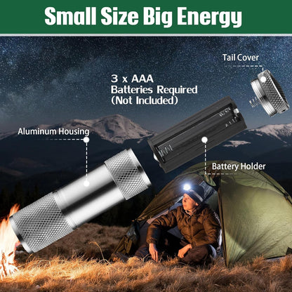 Portable Mini Torch ? 9 LED Pocket Flashlight, Battery Operated (Mix Color)