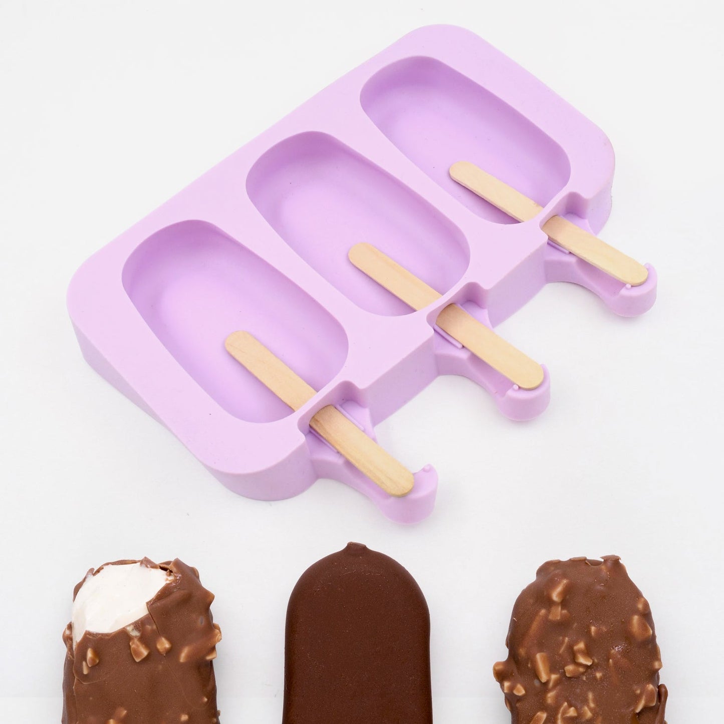 Silicone Sicle Molds ? DIY Ice Pops with Lids & 50 Sticks