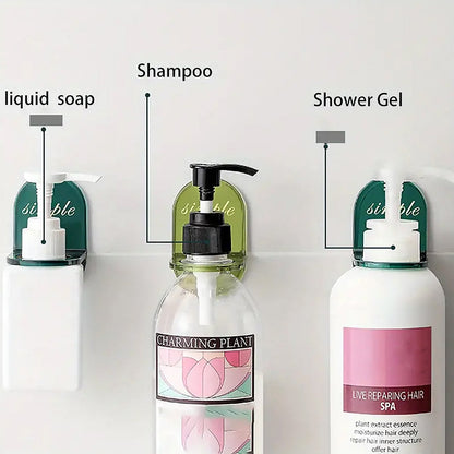 Wall Mounted Shower Gel Bottle Holder L-Shape Rust Resistant Seamless Hook