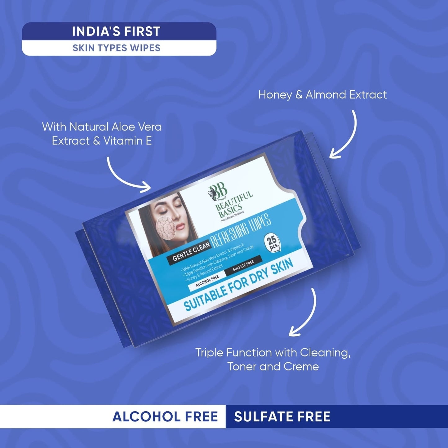 Refreshing Alcohol-Free Wet Wipes ? Facial & Body Wipes (25 Pc)