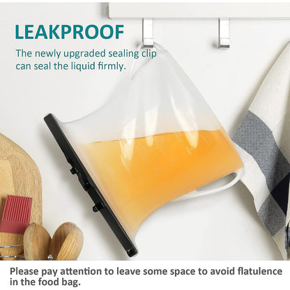 Silicone Food Bag ? Leakproof, Flat Bottom, BPA-Free, Microwave & Dishwasher Safe