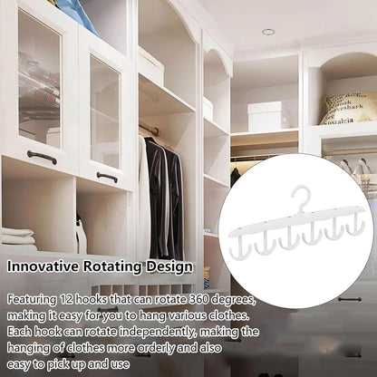 Rotatable Tank Top Hanger ? Space Saving Closet Organizer Dorms & (12-Hook)