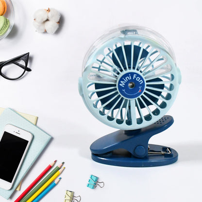 Portable Clip-on Fan, Battery Operated, With Light & Spray, Small Yet Powerful USB Table Fan, 3-Speed Quiet Rechargeable Mini Desk Fan, 360Â° Rotation, Personal Cooling Fan for Home, Office, Camping
