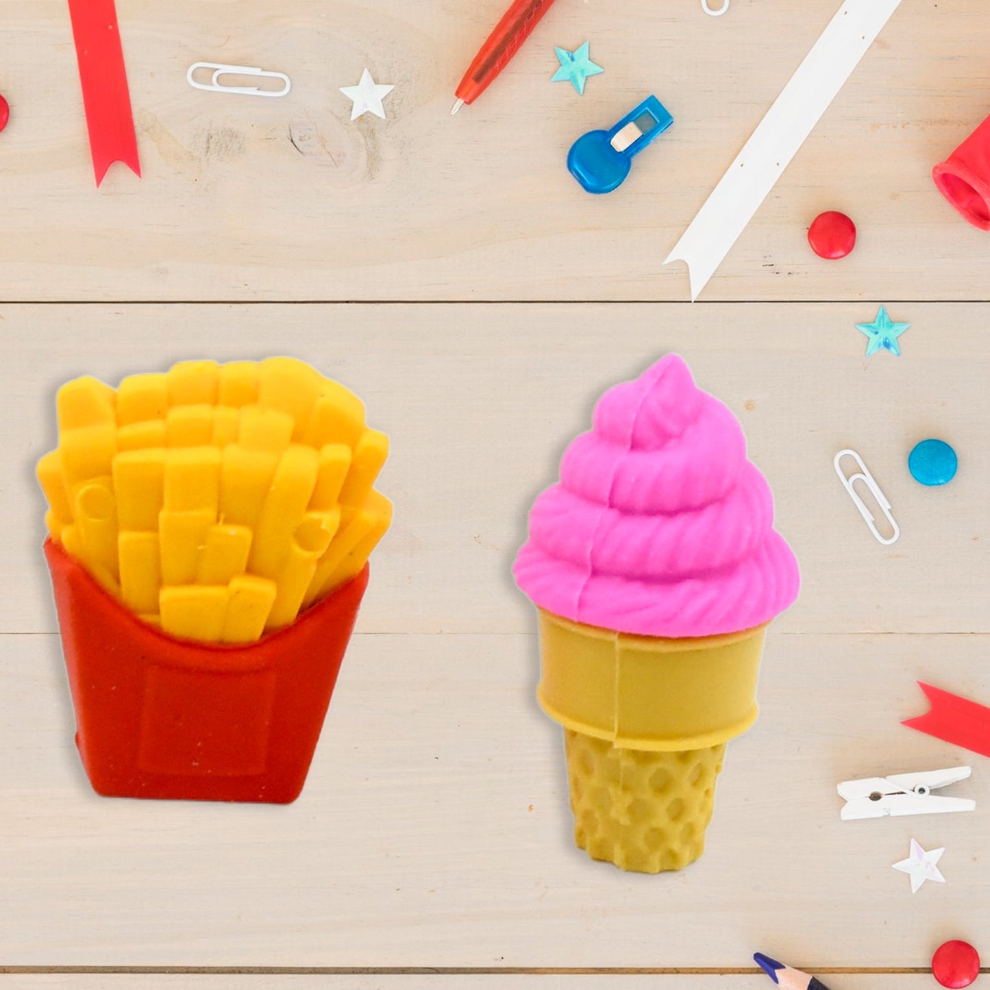 3D Food Fancy Colorful Erasers ? Cute Novelty Eraser Set for Kids (1 Set)