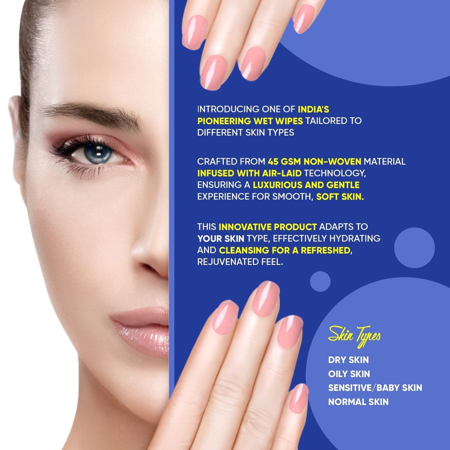 Refreshing Alcohol-Free Wet Wipes ? Facial & Body Wipes (25 Pc)