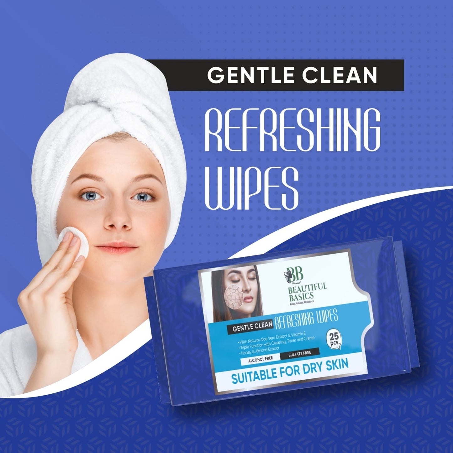 Refreshing Alcohol-Free Wet Wipes ? Facial & Body Wipes (25 Pc)