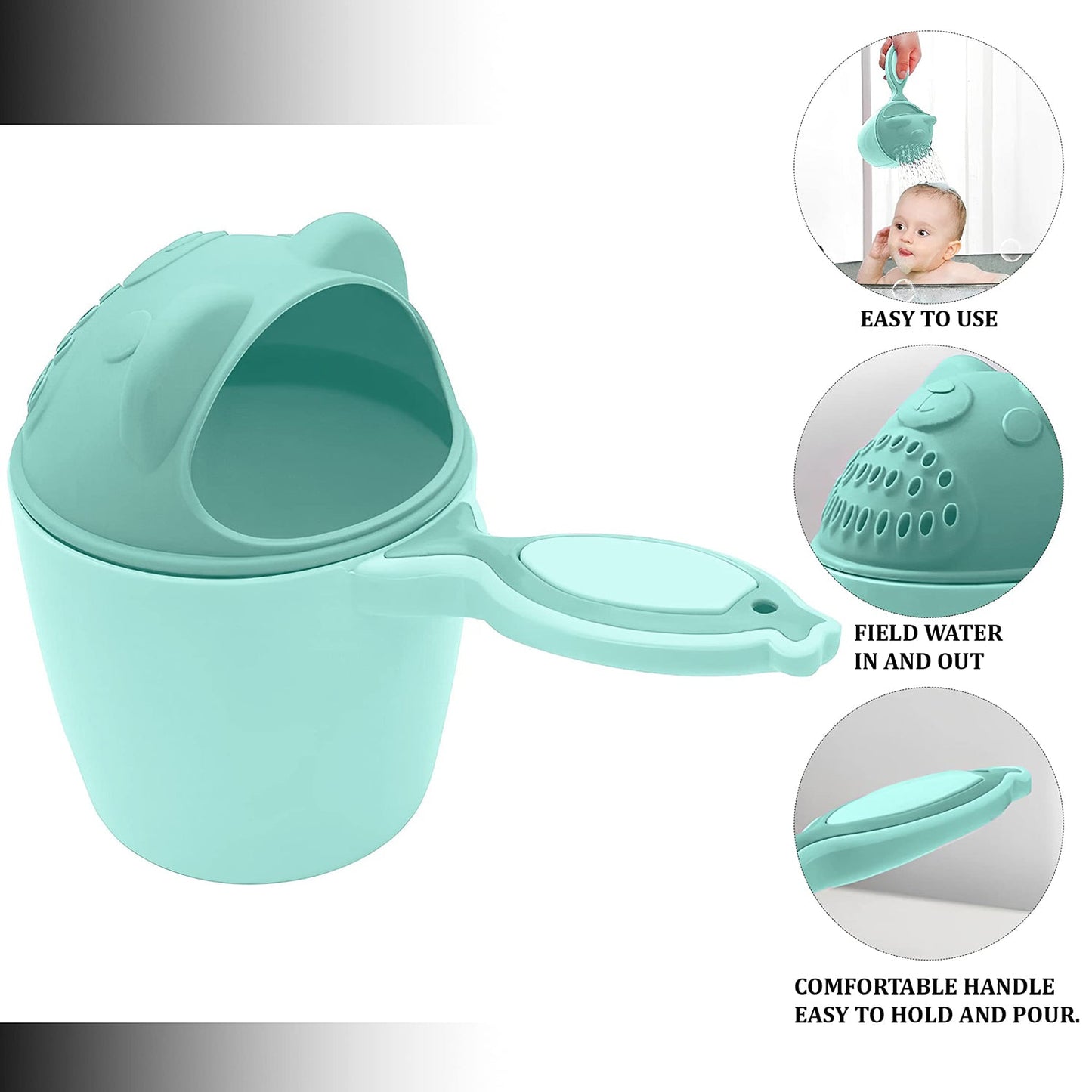 Baby Shampoo Shower Cup ? Safe Soft Bath Tumbler for Kids? Hair Washing