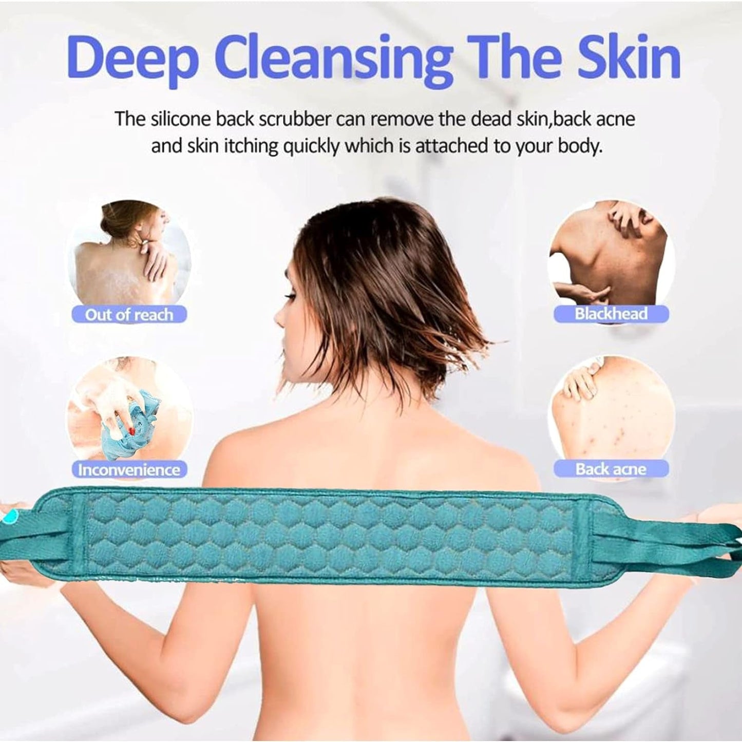 Bath Shower Scrubber Set ? Dual-Sided Loofah Sponge & Bath Brush Deep Clean (2 Pcs)