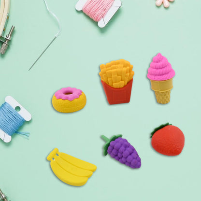3D Food Fancy Colorful Erasers ? Cute Novelty Eraser Set for Kids (1 Set)