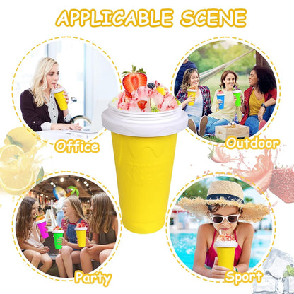 Magic Quick Frozen Smoothies Maker Cup ? Double Layer Slushy Squeeze Cup (1 Pc)