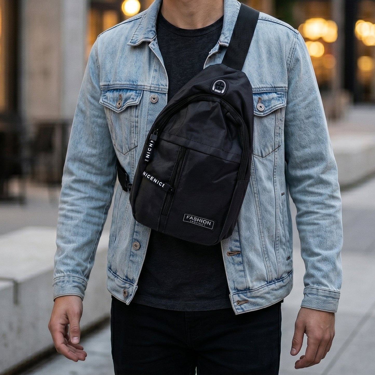 Waterproof Waist Bag ? Shoulder Crossbody Bag with USB Charging Slot