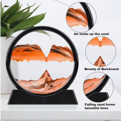 3D Moving Sand Art ? Liquid Motion Deep Sea Sandscape with Round Glass Frame (1 Pc)