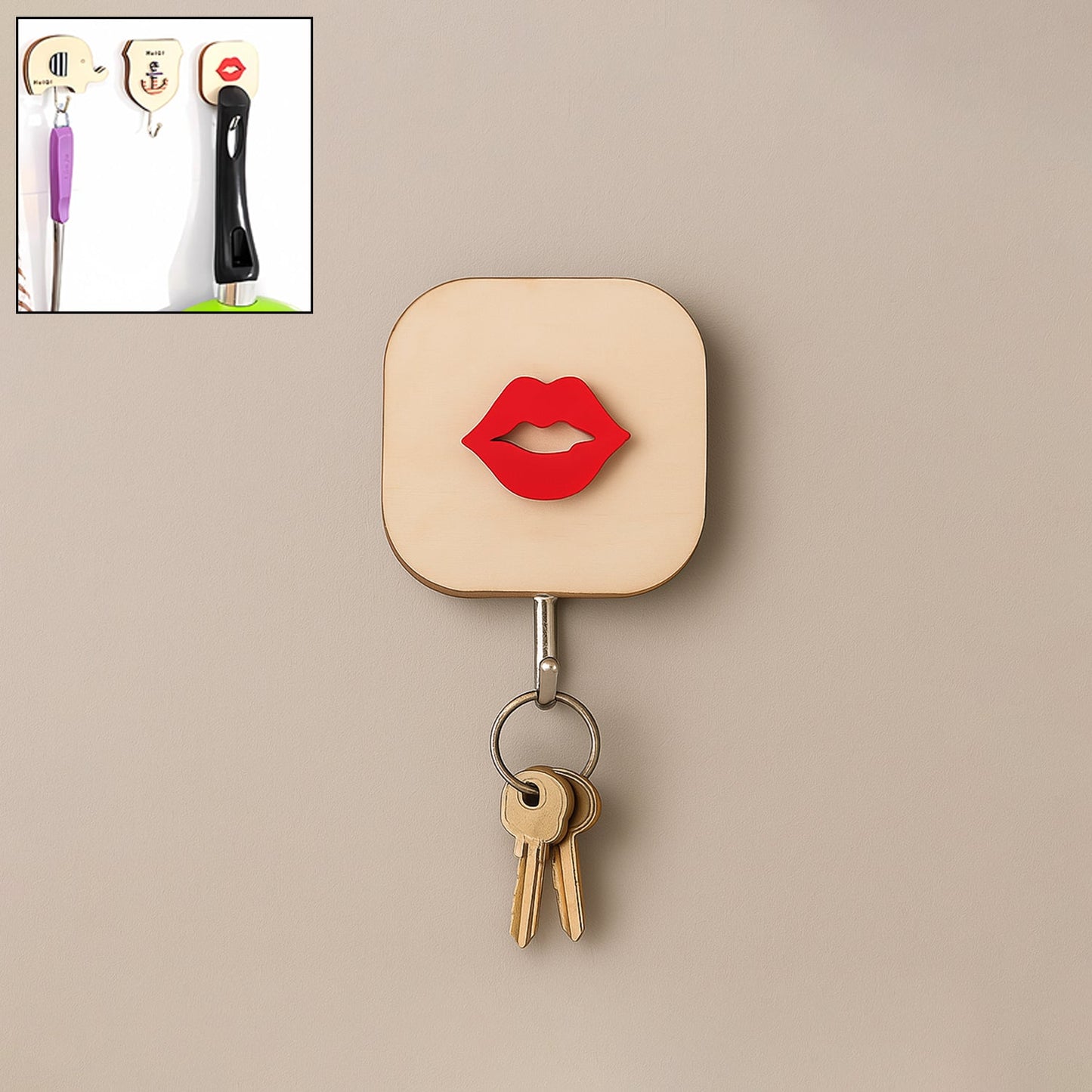 Wooden Cartoon Wall Hook ? Kids Room & Bathroom Storage Hook