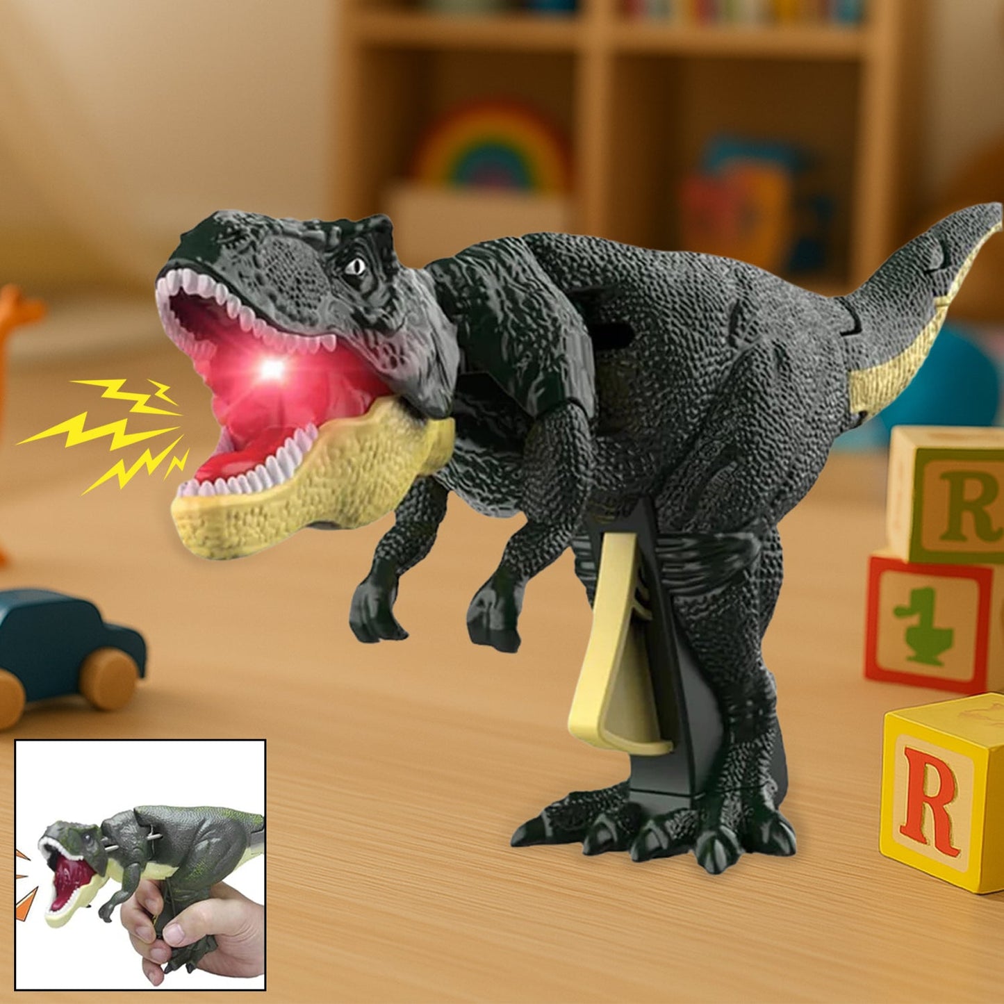Dinosaur Roaring Toys Trigger Model with Sound Lighting Moving 3 Years 1 Pc