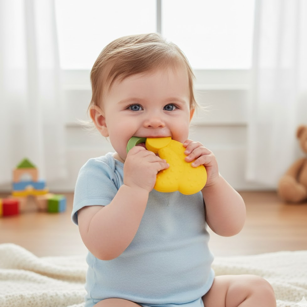 Baby Silicone Teether (1 Pc): Food Grade, Non-Toxic, Teething Relief (3 Months)