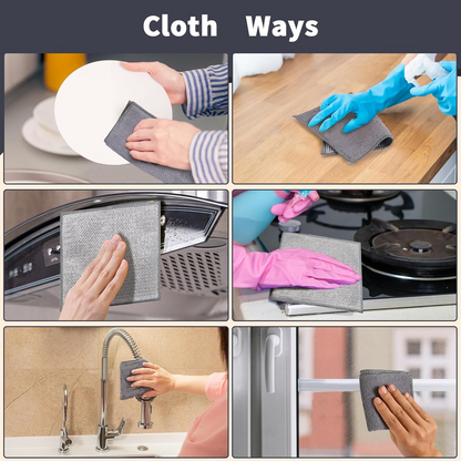 Double-Sided Microfiber Cloth & Stainless Steel Scrubber ? (1 Pc, 20x20 cm)