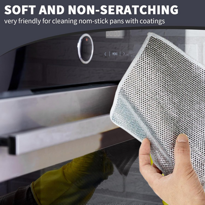 Double-Sided Microfiber Cloth & Stainless Steel Scrubber ? (1 Pc, 20x20 cm)