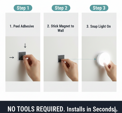 8 LED Night Lights With USB Charging & Double-Sided Adhesive PadsÂ (1 Pc)