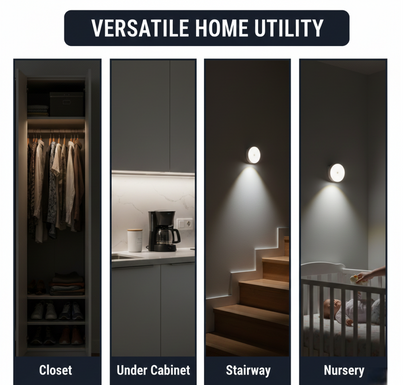 8 LED Night Lights With USB Charging & Double-Sided Adhesive PadsÂ (1 Pc)