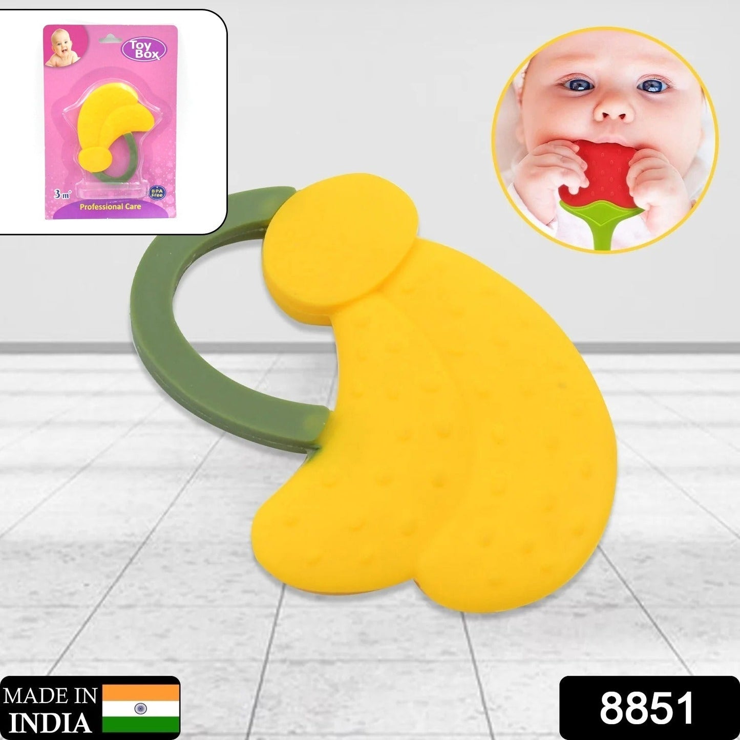 Baby Silicone Teether (1 Pc): Food Grade, Non-Toxic, Teething Relief (3 Months)