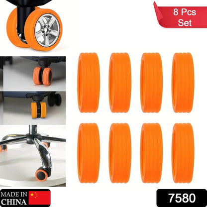 Silicone Luggage Wheel Covers ? Noise Reduction & Protection (8 Pcs)