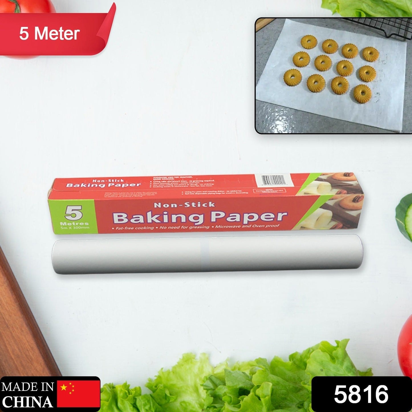 Non-Stick Parchment Paper ? Easy Cleanup for Baking & Cooking (5 Mtr)