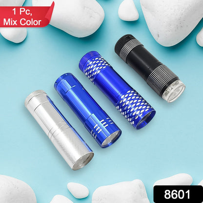 Portable Mini Torch ? 9 LED Pocket Flashlight, Battery Operated (Mix Color)