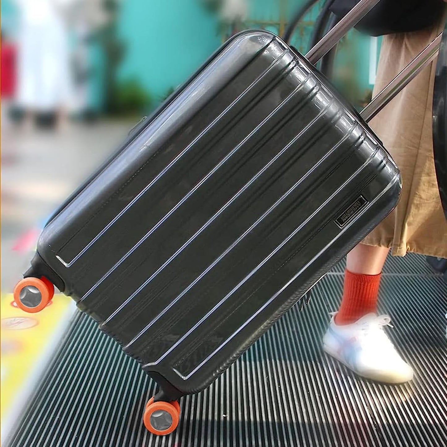 Silicone Luggage Wheel Covers ? Noise Reduction & Protection (8 Pcs)