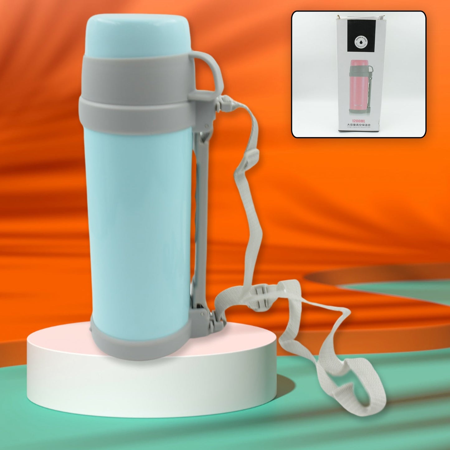 Stainless Steel Vacuum Bottle ? 1200 ML Double-Wall Insulated Travel Bottle