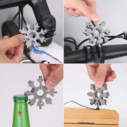 Durable 18-in-1 Snowflake Multi-Tool ? Bottle Opener & Screwdriver Wrench Kit