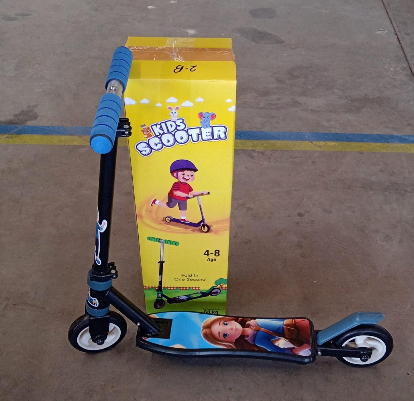 Foldable Kids Ride-On Scooter ? 2-Wheel, Height Adjustable (4-8 yrs, Multicolor)