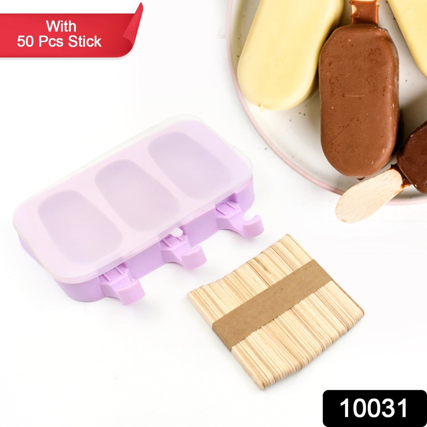 Silicone Sicle Molds ? DIY Ice Pops with Lids & 50 Sticks