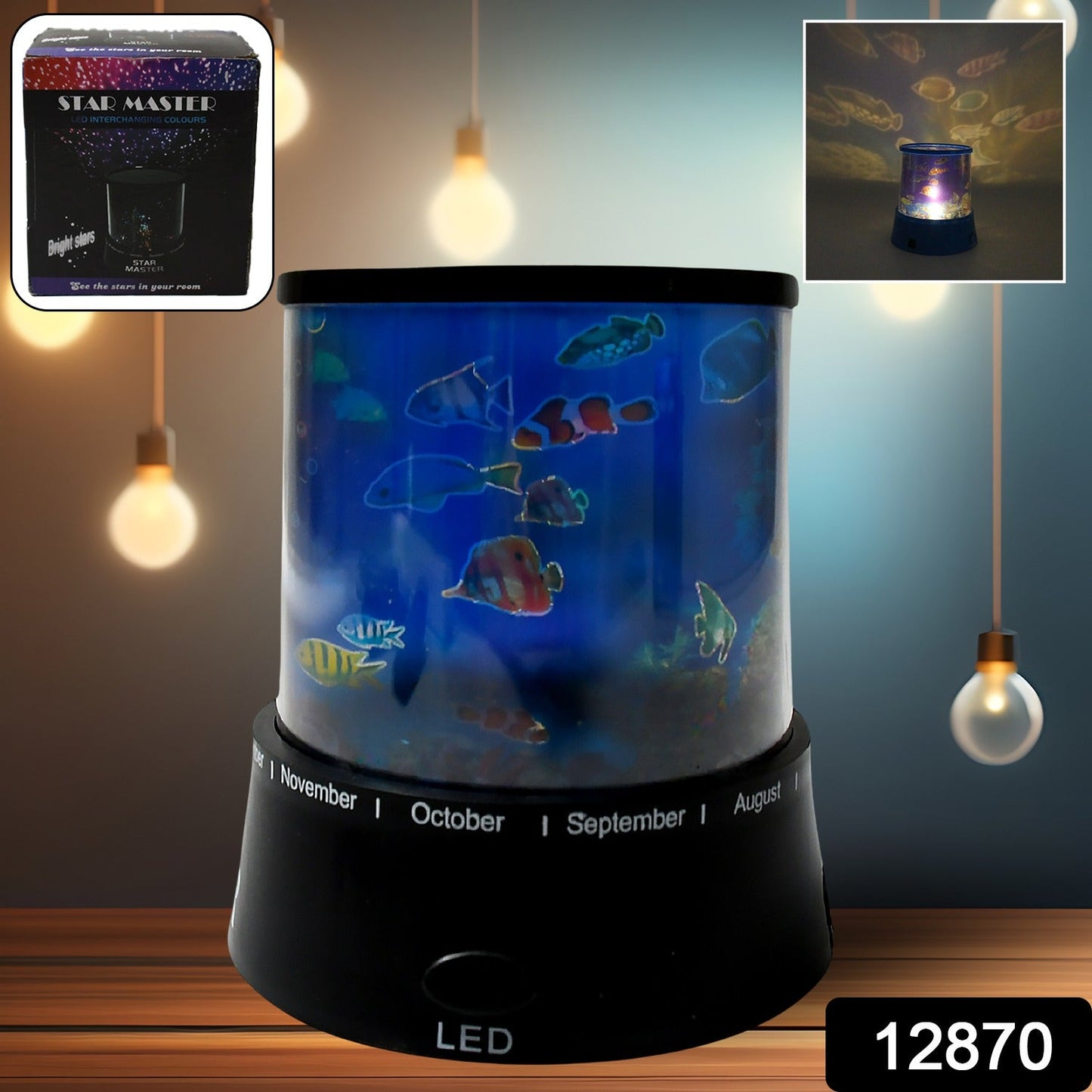 LED Projector Night Light ? 3 Battery Lamps (1 Pc, Battery Not Included)