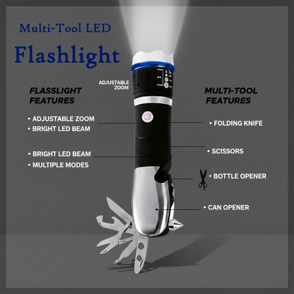 Battery Operated Multi-Tool LED Flashlight ? All in One Tool Light (1 Pc)