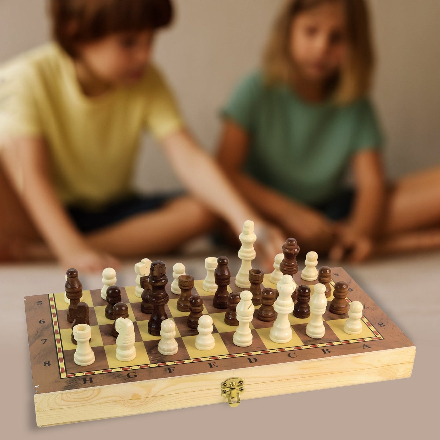 Foldable Wooden Chess Board Set (30 Ã 30 Cm / 1 Set)