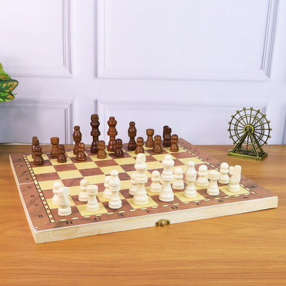Foldable Wooden Chess Board Set (30 Ã 30 Cm / 1 Set)