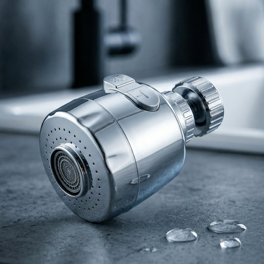 Kitchen tap water aerator with 360Â° rotation and dual flow modes